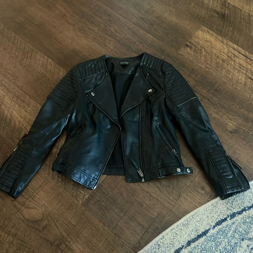 Topshop Faux Leather Moto Jacket